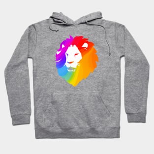 Cute Color Gradient Lion Shape Head Drawing Hoodie